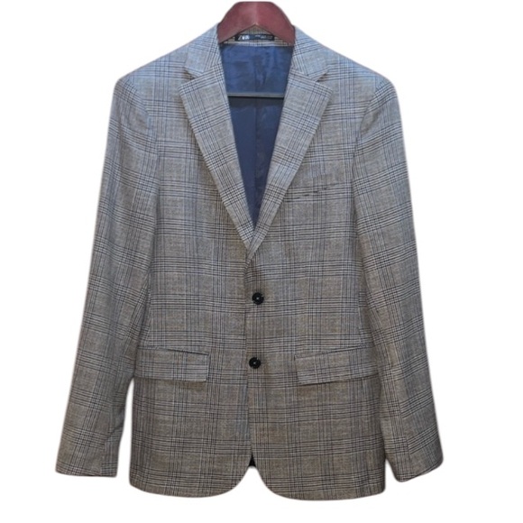 Zara Other - New Zara Mens Blazer Jacket Glen Plaid Double Back Vents Size 38 NWOT